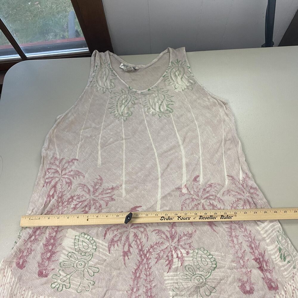 Vintage Jessica Taylor Dress 2X Beige Paisley Tropical Coastal Beachy Grunge Y2K - Picture 7 of 11